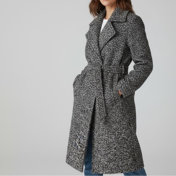 Babaton Jackets & Blazers - [XS]Babaton Gray Belt Trench Coat Herringbone Belted Coat